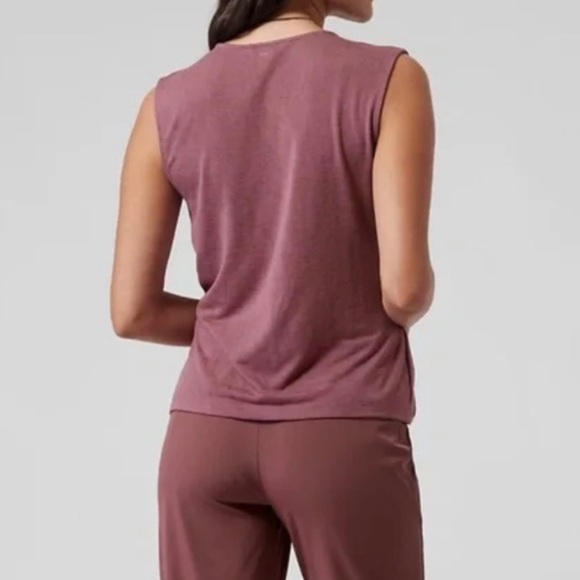 NWT Athleta Breezy Wrap Tank Mauve Tawny Rose M - Picture 2 of 10